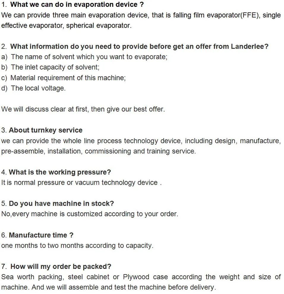 FAQ of evaporation device
